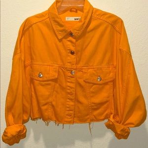 Jean Crop Top Jacket Mustard Yellow